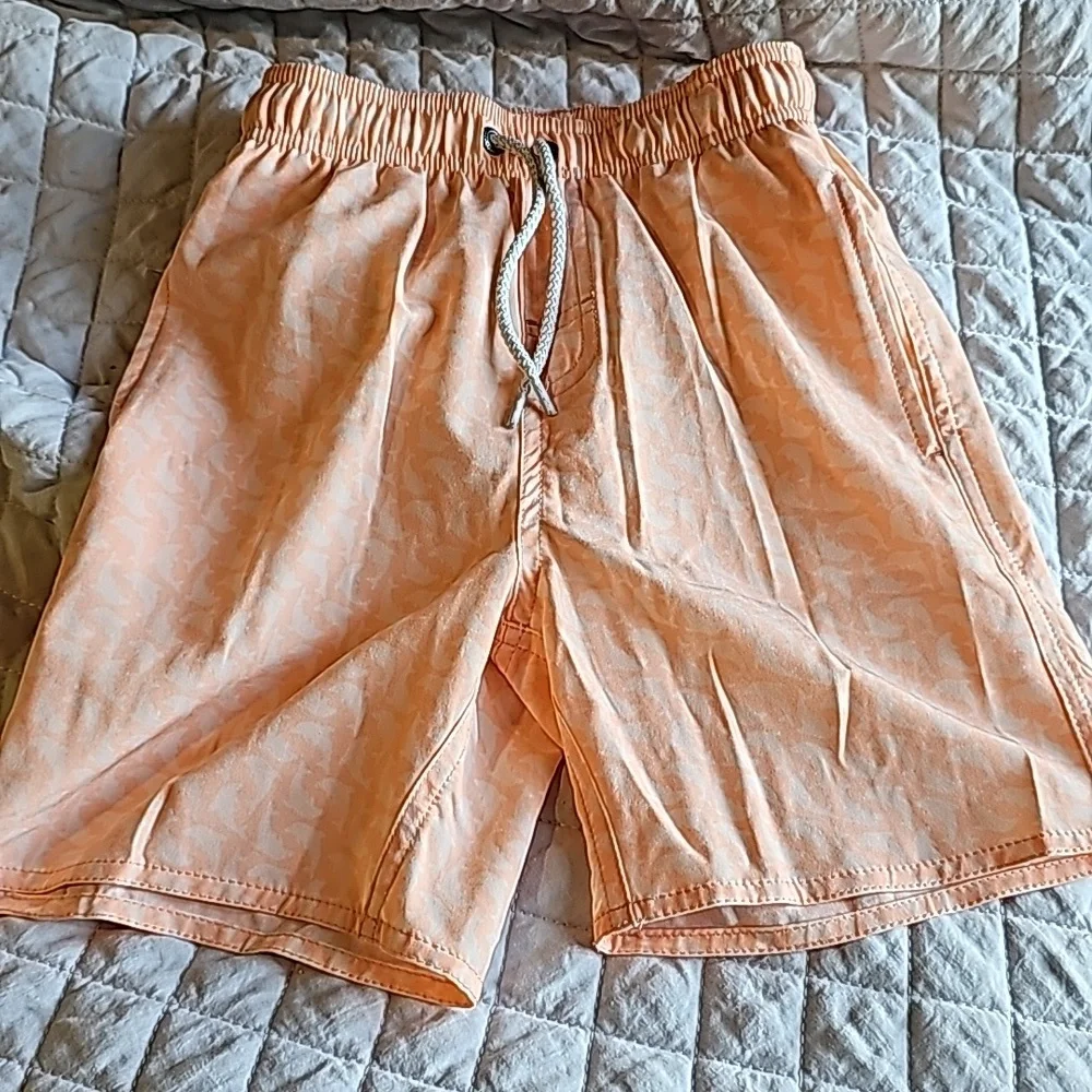 Class Club 6 /7 swim trunks coral orange White dolphins